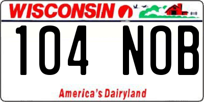 WI license plate 104NOB