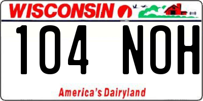 WI license plate 104NOH
