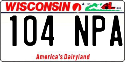 WI license plate 104NPA