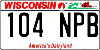 WI license plate 104NPB