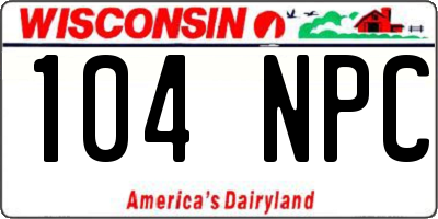 WI license plate 104NPC