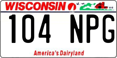 WI license plate 104NPG