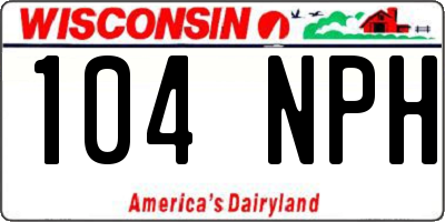 WI license plate 104NPH