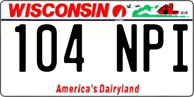 WI license plate 104NPI