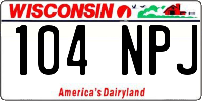 WI license plate 104NPJ