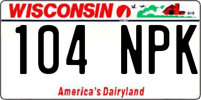 WI license plate 104NPK
