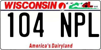 WI license plate 104NPL