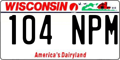 WI license plate 104NPM
