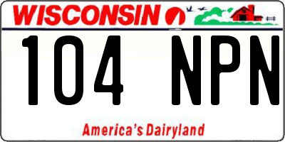 WI license plate 104NPN