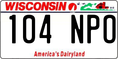 WI license plate 104NPO