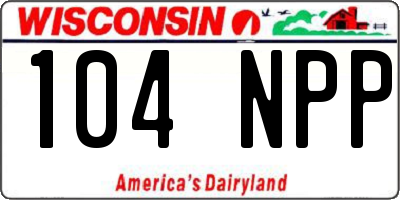 WI license plate 104NPP