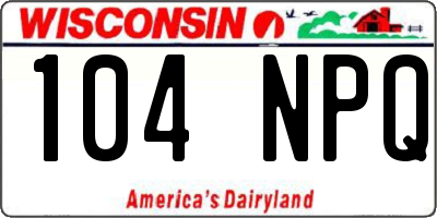 WI license plate 104NPQ