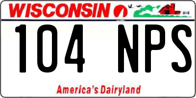 WI license plate 104NPS