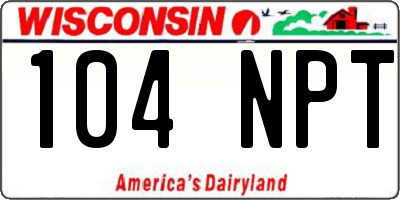 WI license plate 104NPT