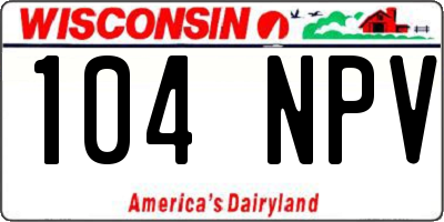 WI license plate 104NPV