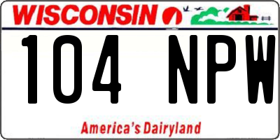 WI license plate 104NPW