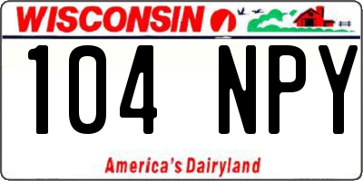 WI license plate 104NPY