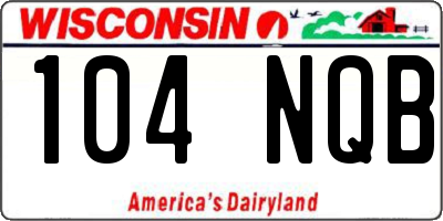 WI license plate 104NQB
