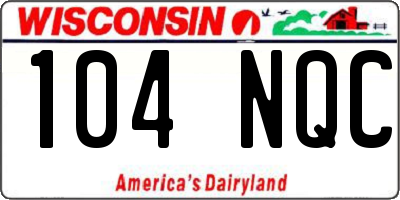 WI license plate 104NQC