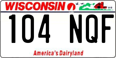 WI license plate 104NQF