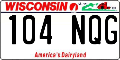 WI license plate 104NQG