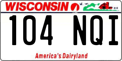 WI license plate 104NQI