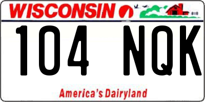 WI license plate 104NQK