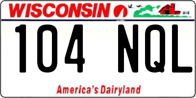 WI license plate 104NQL