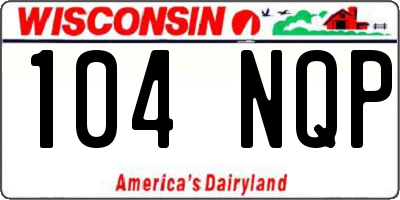 WI license plate 104NQP