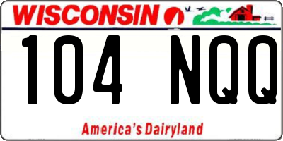 WI license plate 104NQQ
