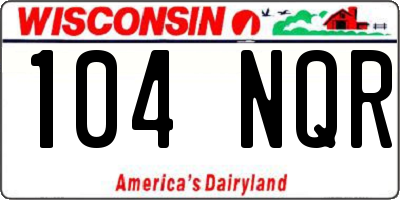 WI license plate 104NQR