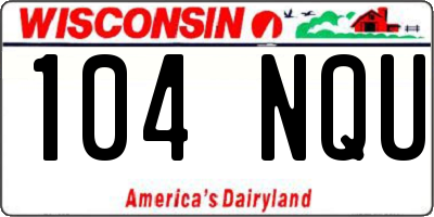 WI license plate 104NQU