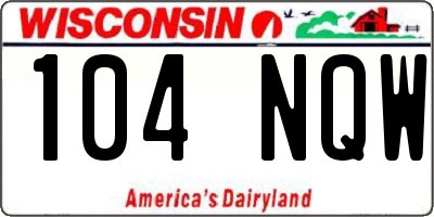 WI license plate 104NQW