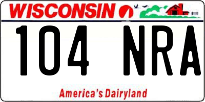 WI license plate 104NRA