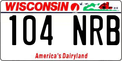 WI license plate 104NRB