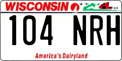 WI license plate 104NRH
