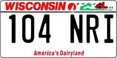 WI license plate 104NRI