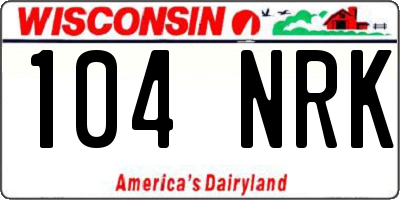 WI license plate 104NRK