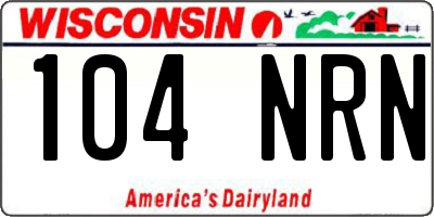 WI license plate 104NRN