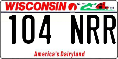 WI license plate 104NRR