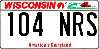 WI license plate 104NRS