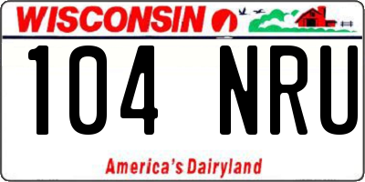 WI license plate 104NRU