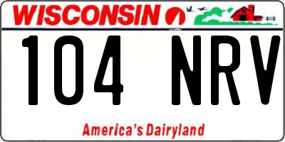 WI license plate 104NRV