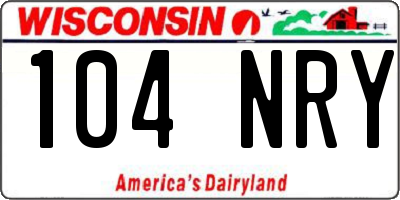 WI license plate 104NRY