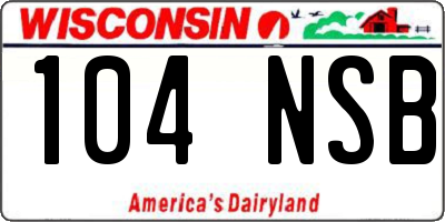 WI license plate 104NSB