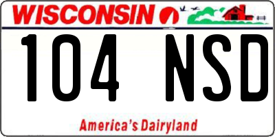 WI license plate 104NSD