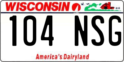 WI license plate 104NSG