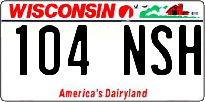 WI license plate 104NSH