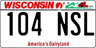 WI license plate 104NSL
