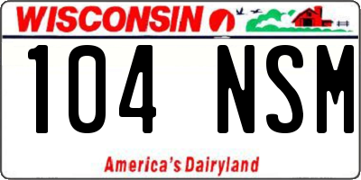 WI license plate 104NSM